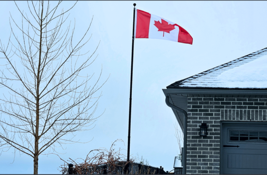 Raising the flag